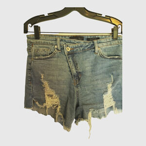 Women’s Jean Shorts Kendall Kylie Size 7 The Icon Short Asymmetrical Fly 28